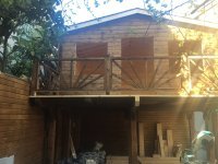 Balkonlu Ahşap Bahçe Evi