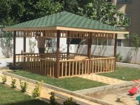 Shingle Çatılı Ahşap Kamelya ve Oturma Grubu 5